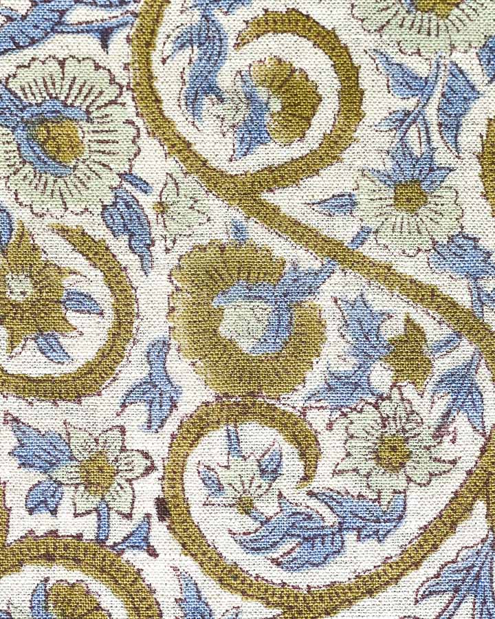 Simae Hand Block Printed Linen Fabric
