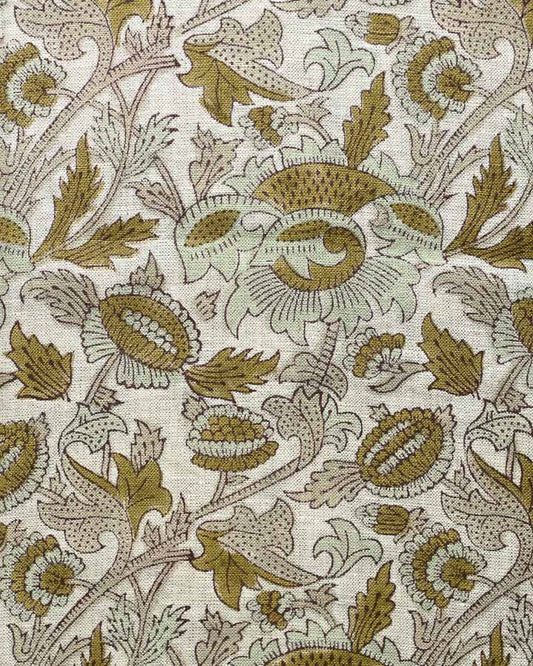 Finley Hand Block Printed Linen Fabric