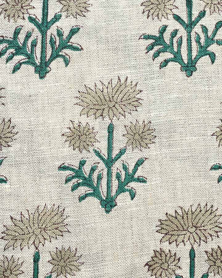 Leah Hand Block Printed Linen Fabric