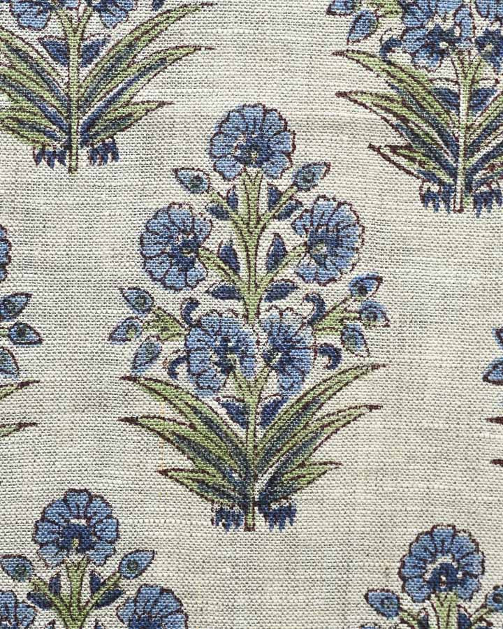 Ella Hand Block Printed Linen Fabric
