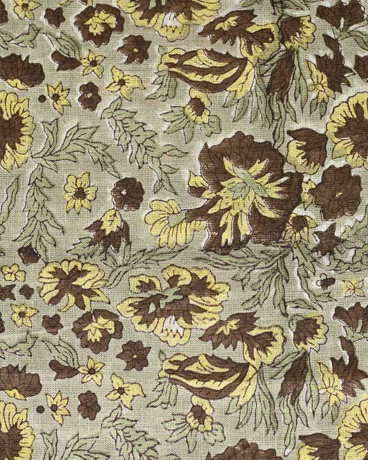 Levi Hand Block Printed Linen Fabric