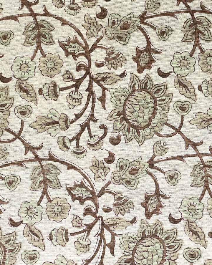 Minelle Hand Block Printed Linen Fabric