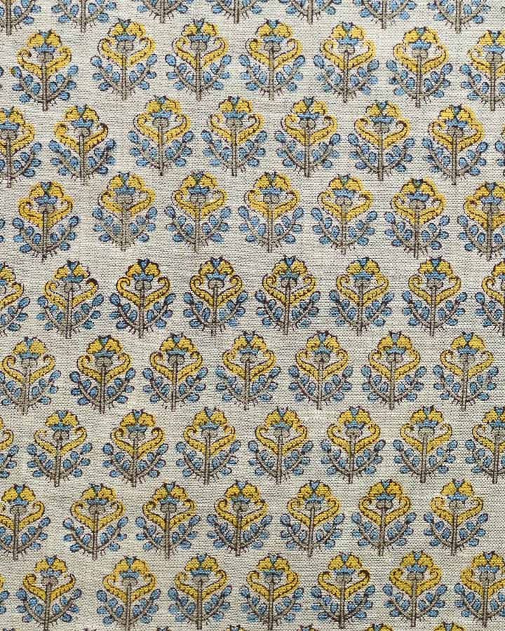 Dlan Hand Block Printed Linen Fabric
