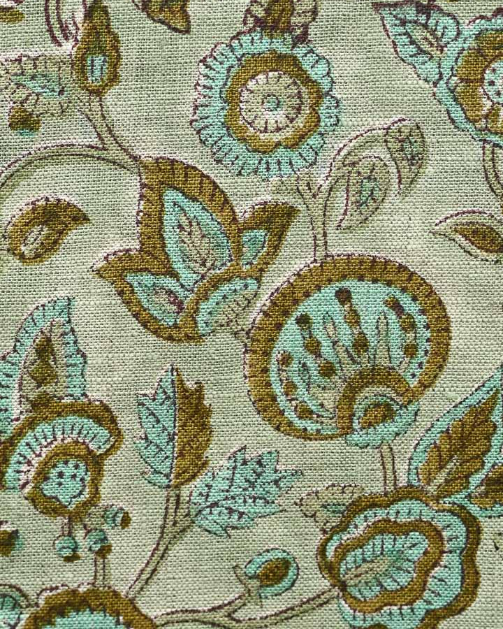 Layla Hand Block Printed Linen Fabric