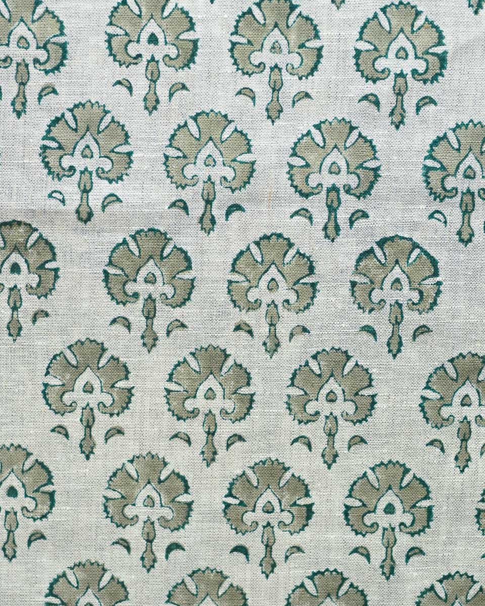 Isaac Hand Block Printed Linen Fabric