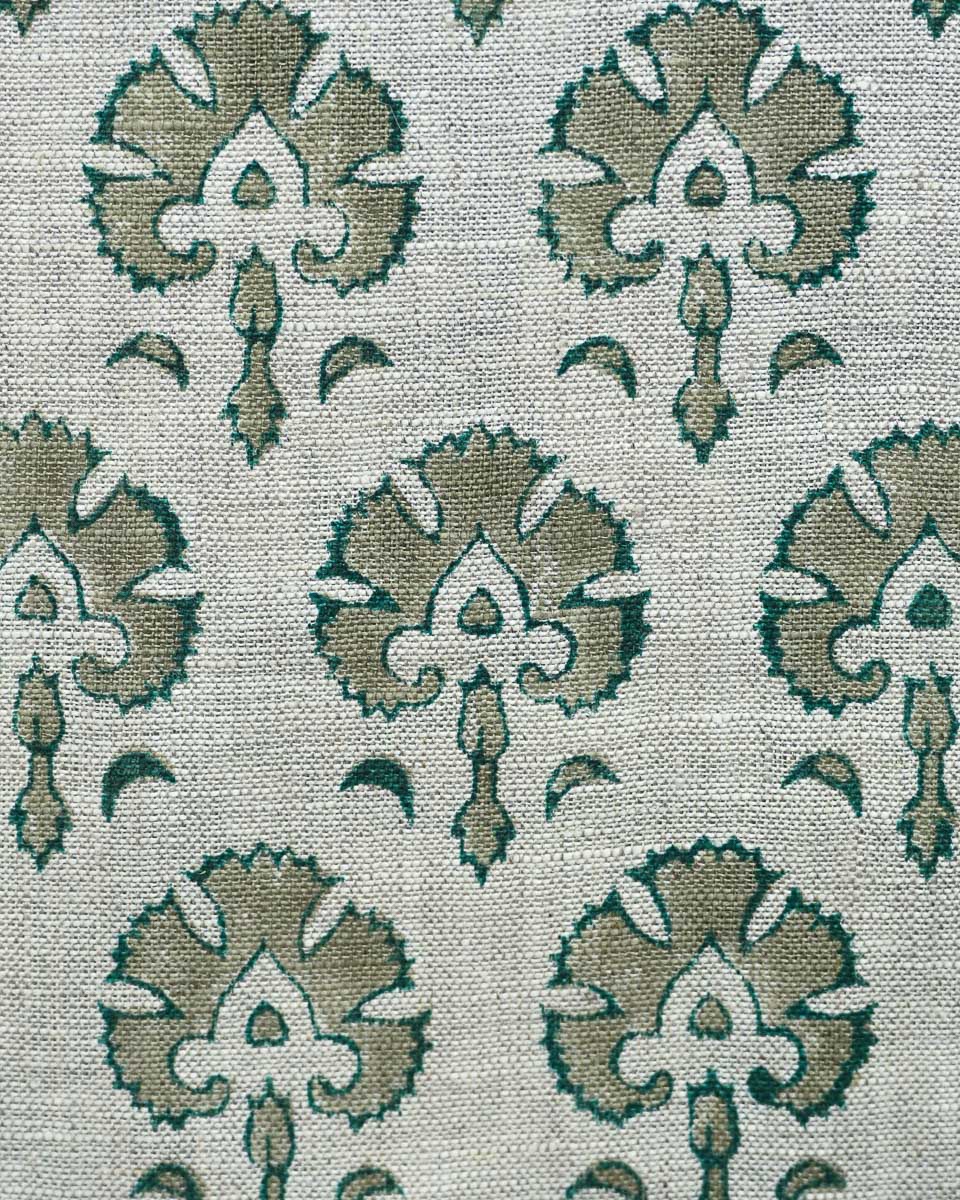 Isaac Hand Block Printed Linen Fabric