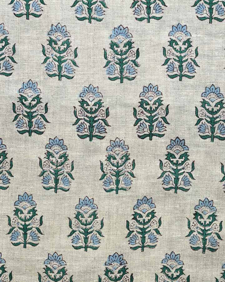 Zoe Hand Block Printed Linen Fabric