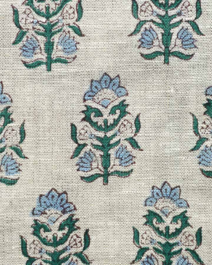 Zoe Hand Block Printed Linen Fabric
