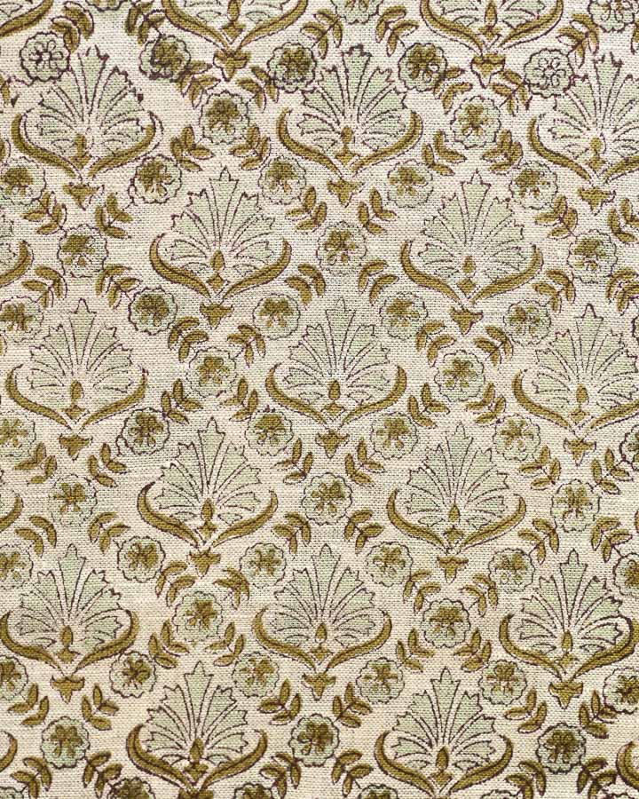 Dakota Hand Block Printed Linen Fabric