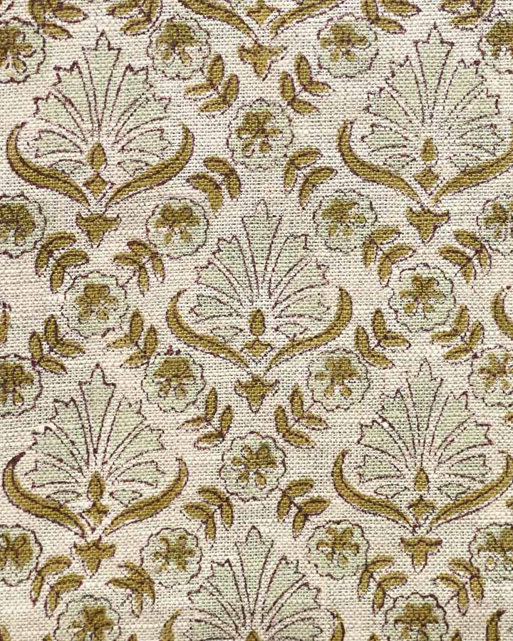 Dakota Hand Block Printed Linen Fabric
