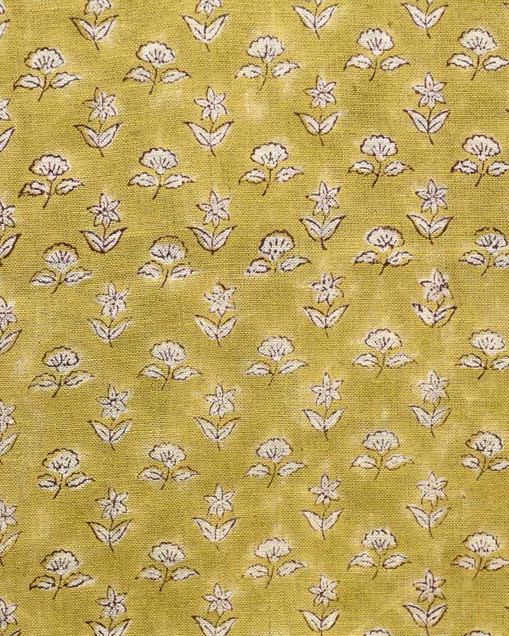 Savanah Hand Block Printed Linen Fabric