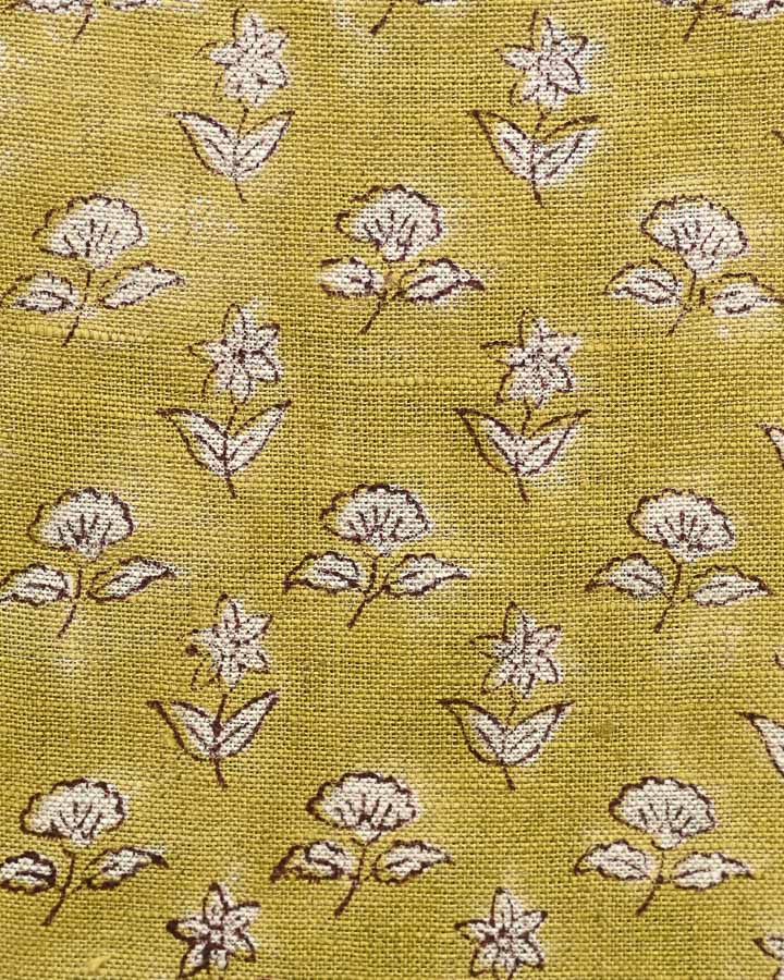 Savanah Hand Block Printed Linen Fabric