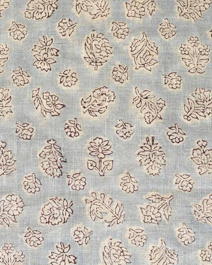 Kennedy Hand Block Printed Linen Fabric