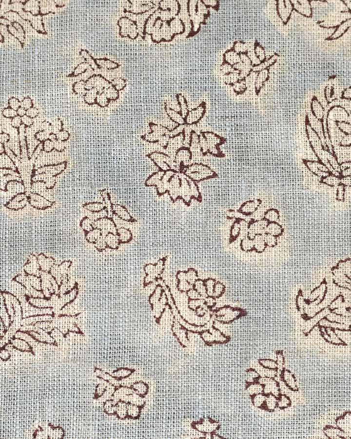 Kennedy Hand Block Printed Linen Fabric