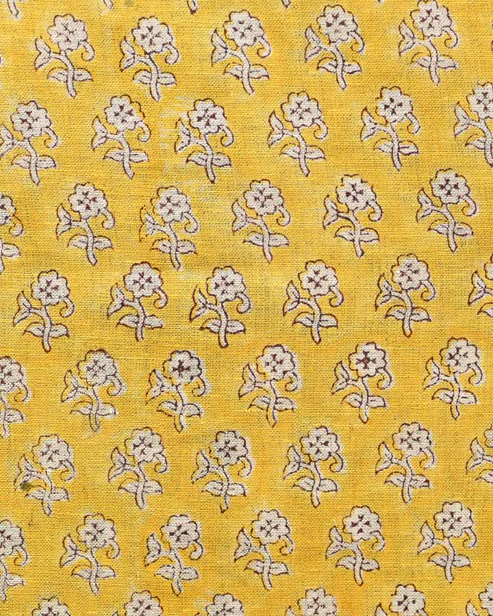 Brooke Hand Block Printed Linen Fabric