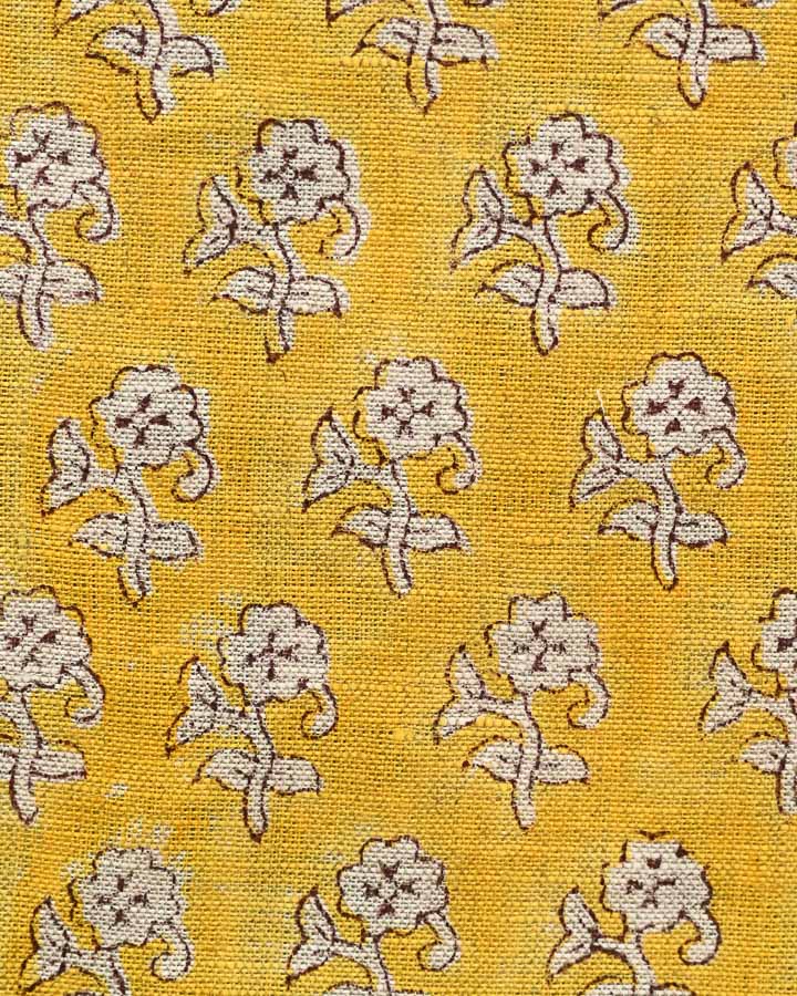 Brooke Hand Block Printed Linen Fabric