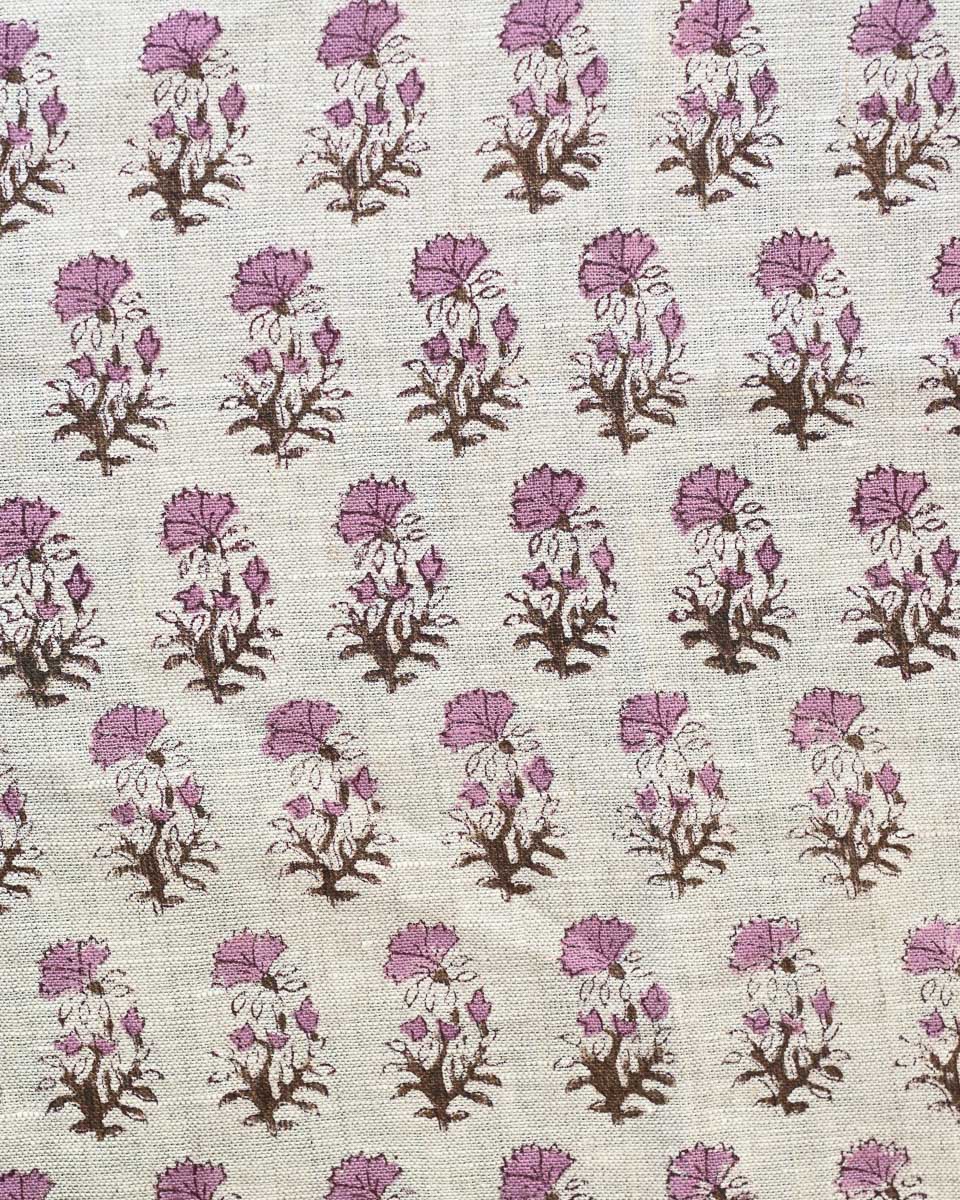 Penelope Hand Block Printed Linen Fabric
