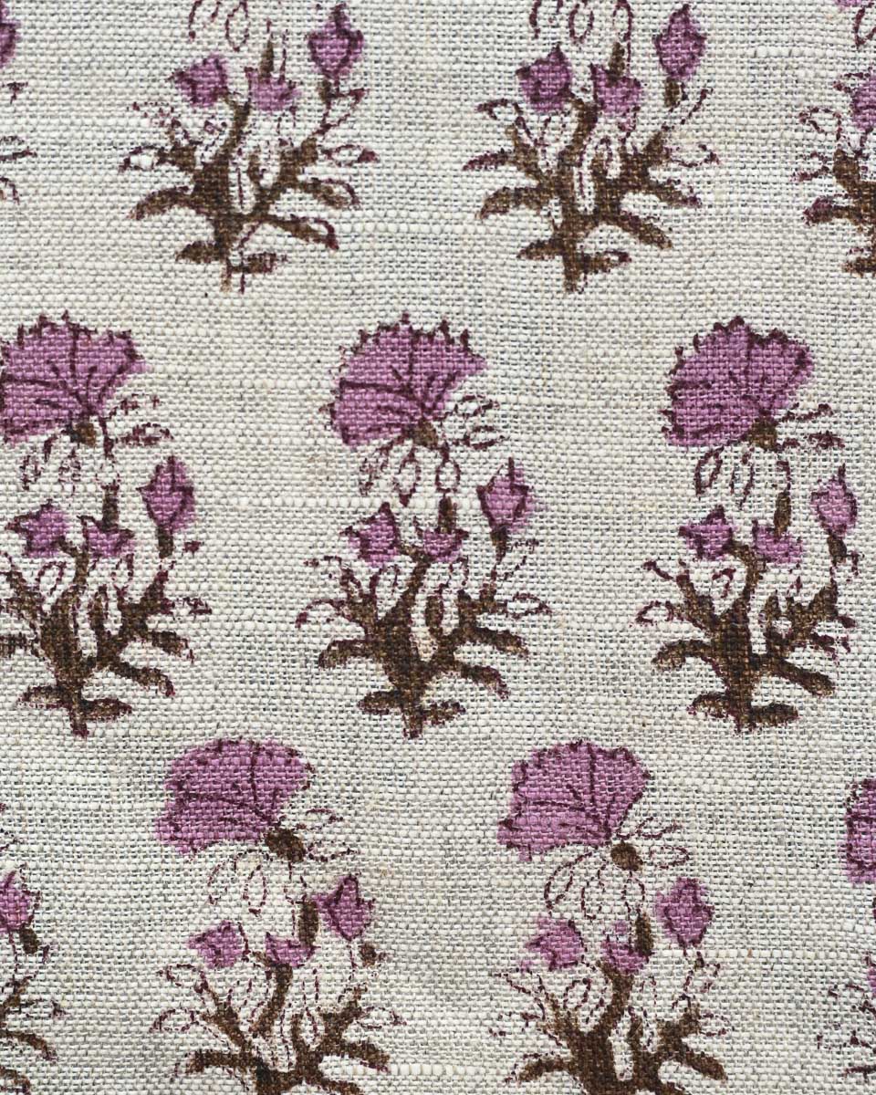 Penelope Hand Block Printed Linen Fabric