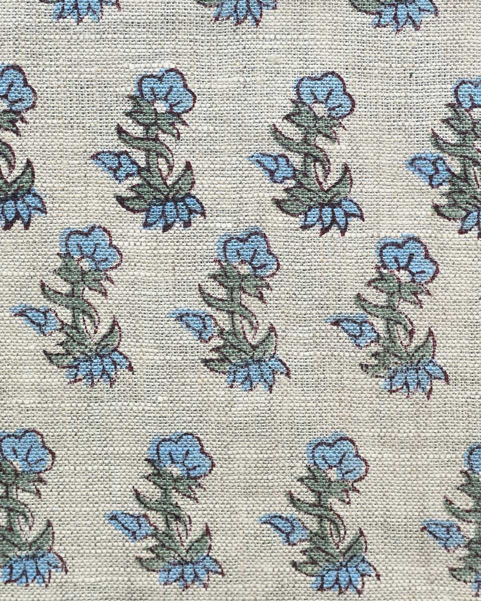 Aubrey Hand Block Printed Linen Fabric