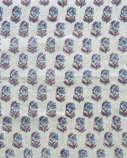 Aion Hand Block Printed Linen Fabric
