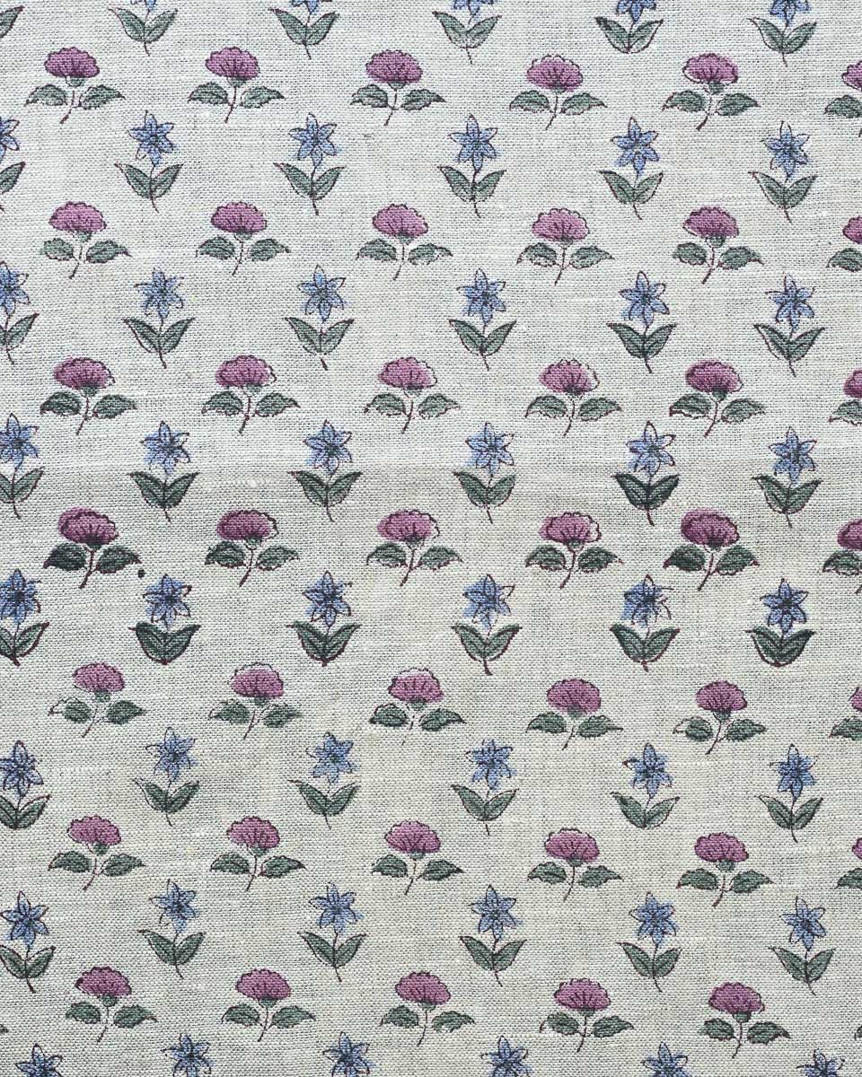 Bay Hand Block Printed Linen Fabric