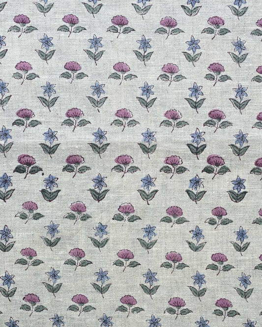 Bay Hand Block Printed Linen Fabric