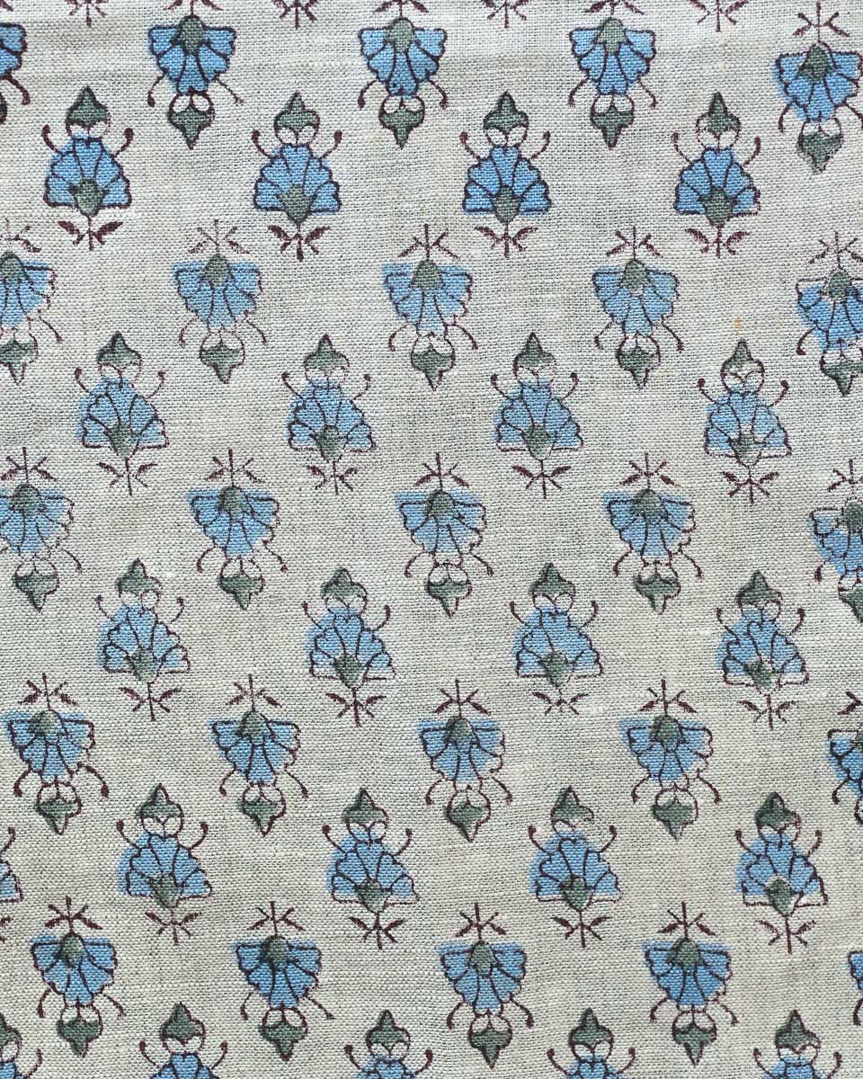 Nolani Hand Block Printed Linen Fabric