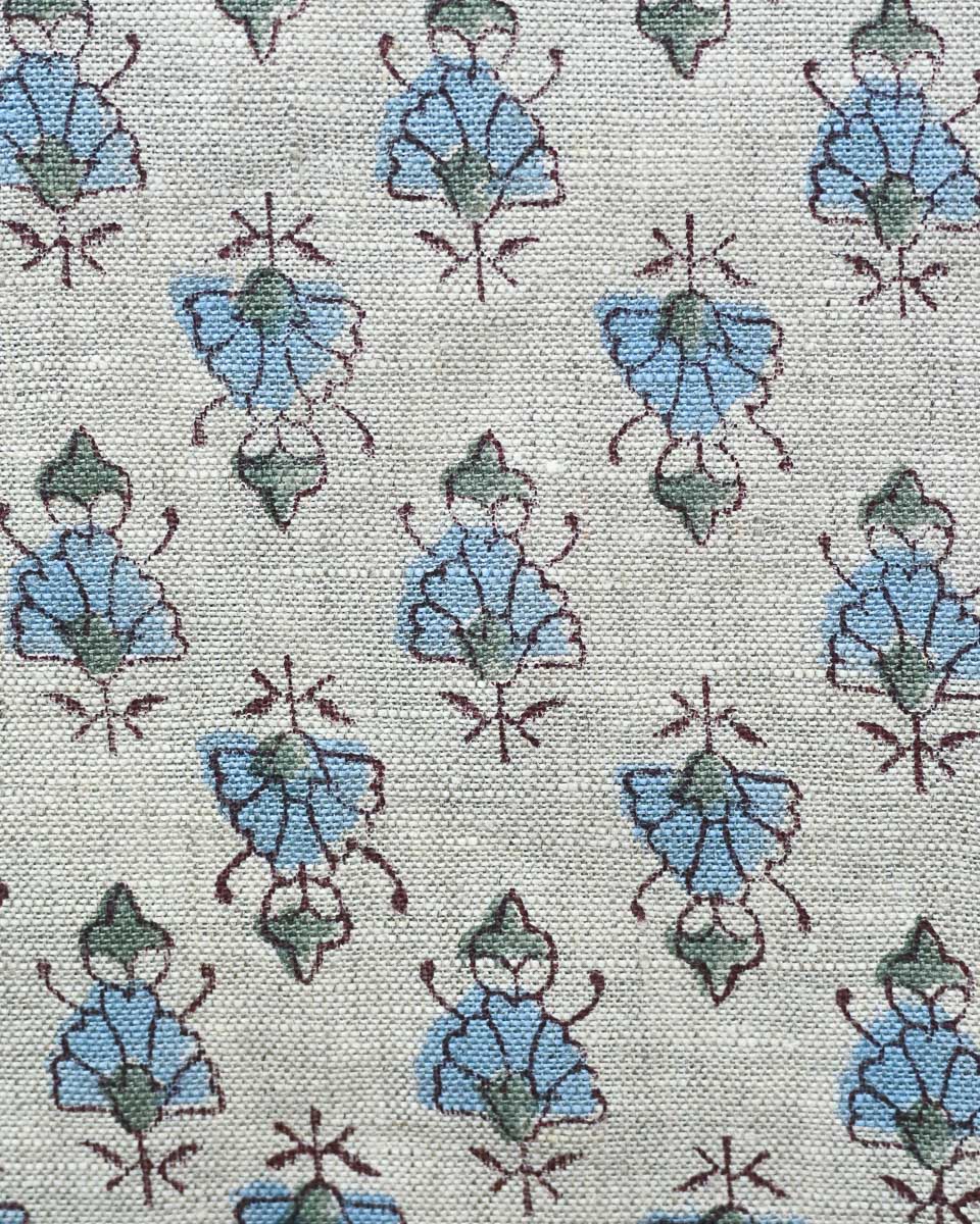 Nolani Hand Block Printed Linen Fabric