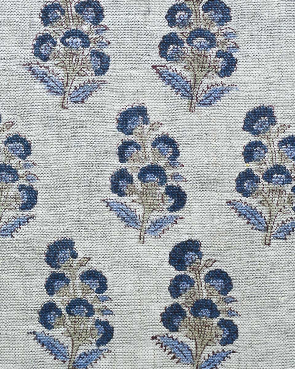 Camila Hand Block Printed Linen Fabric