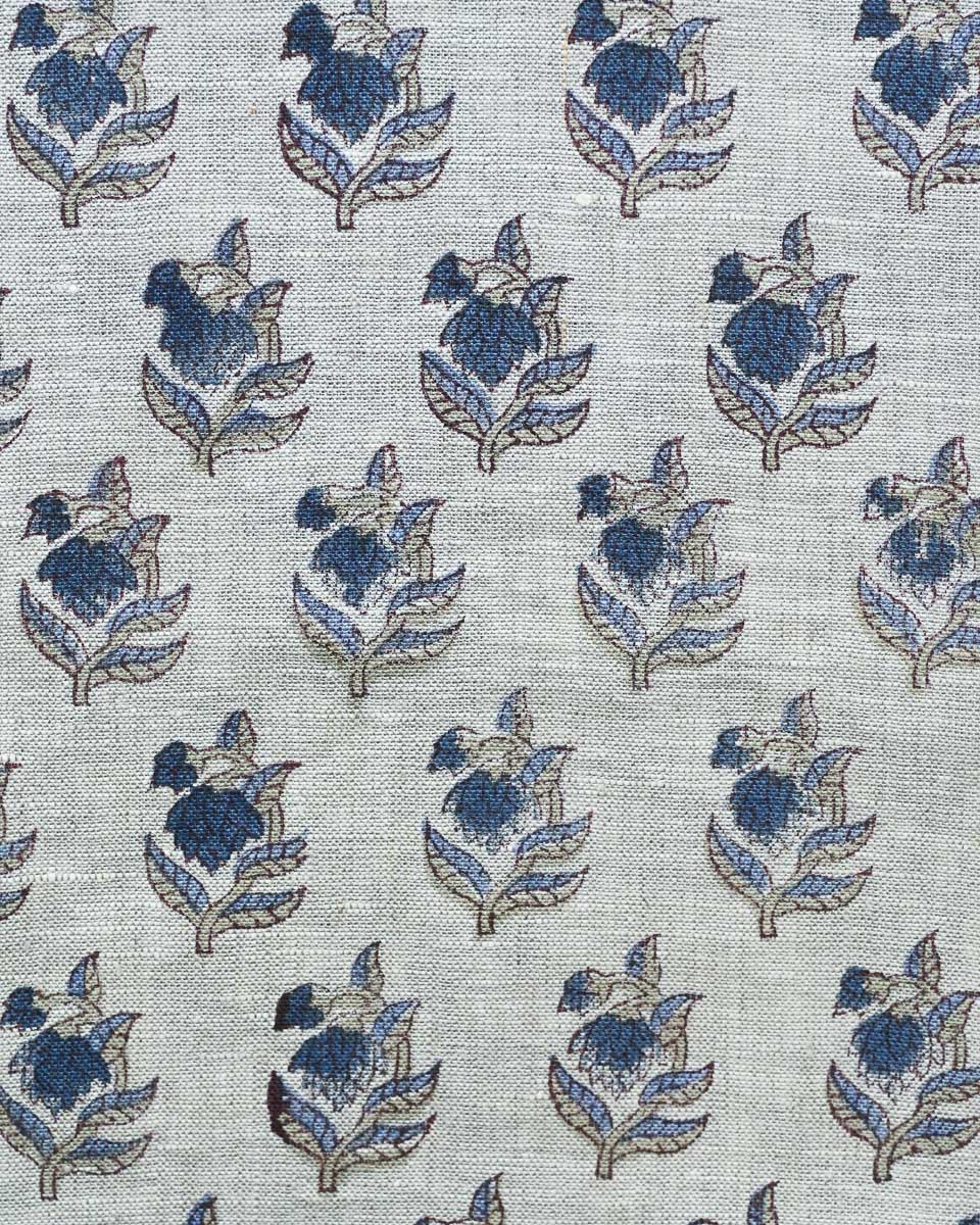 Layla Hand Block Printed Linen Fabric