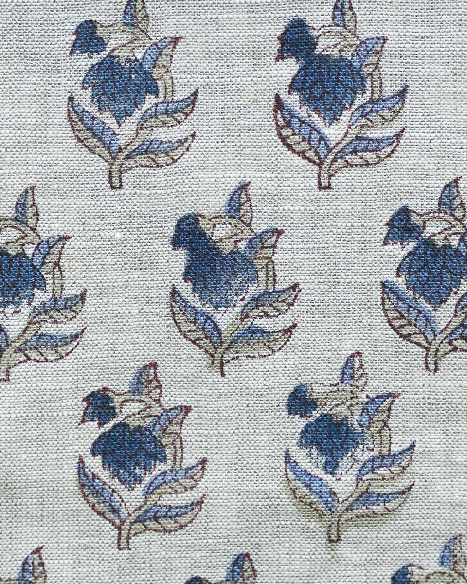 Layla Hand Block Printed Linen Fabric