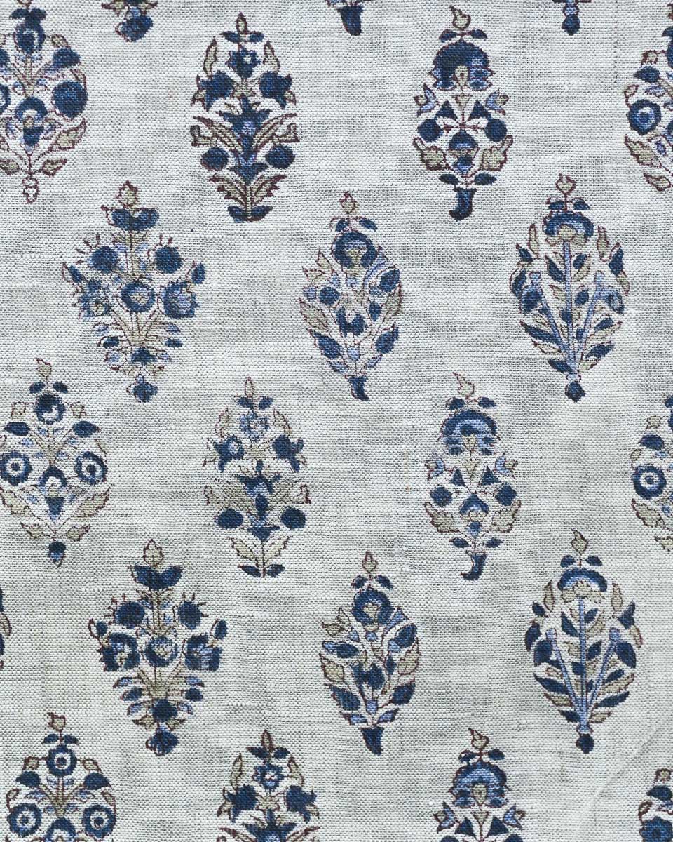 Aria Hand Block Printed Linen Fabric