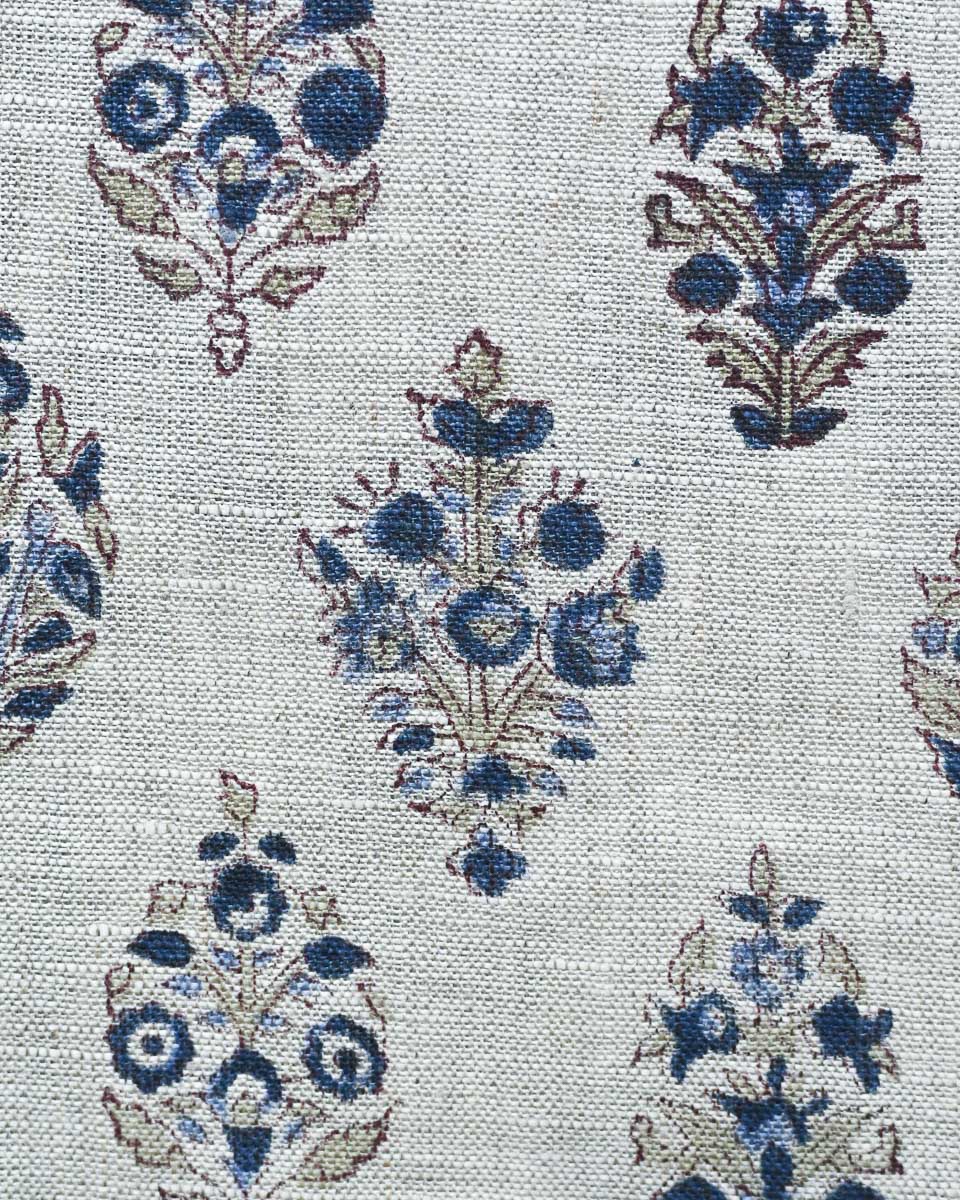 Aria Hand Block Printed Linen Fabric