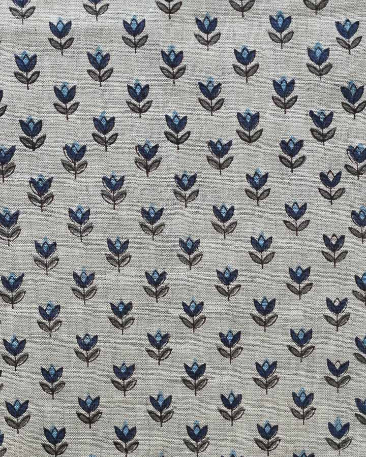 Isabella Hand Block Printed Linen Fabric