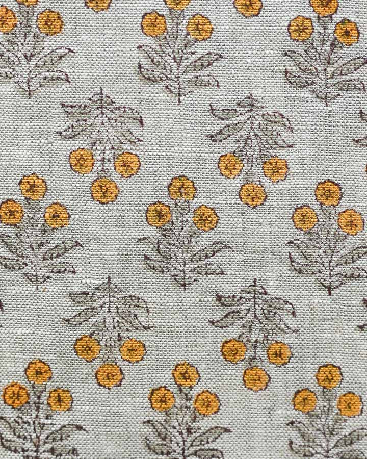 Mia Hand Block Printed Linen Fabric