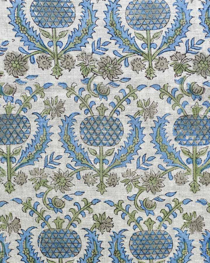 Andrew Hand Block Printed Linen Fabric