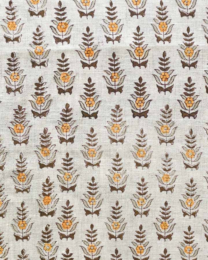 Jack Hand Block Printed Linen Fabric