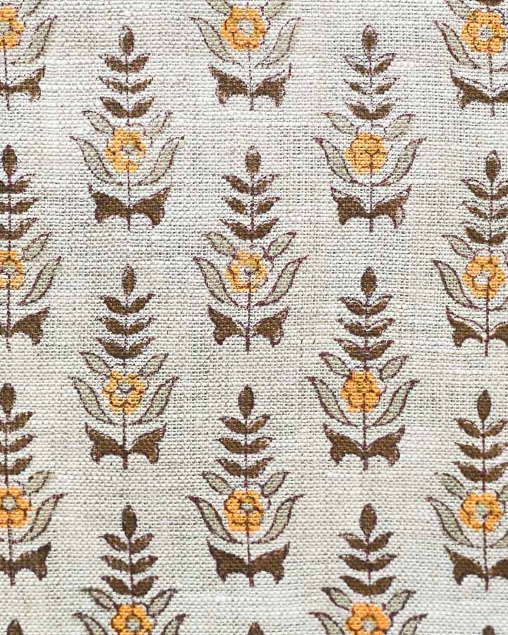 Jack Hand Block Printed Linen Fabric