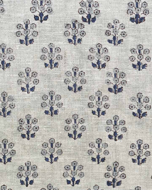 Nora Hand Block Printed Linen Fabric