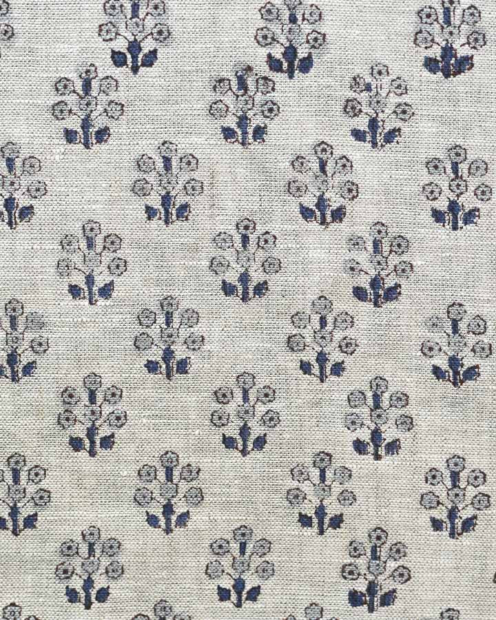Nora Hand Block Printed Linen Fabric
