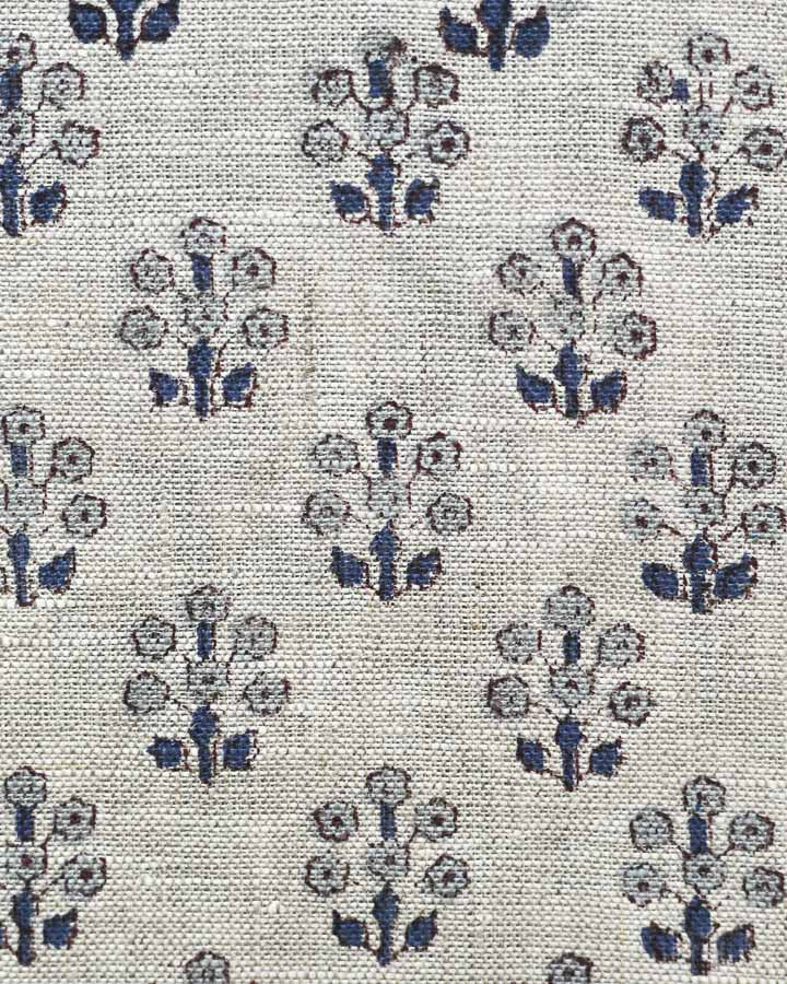 Nora Hand Block Printed Linen Fabric
