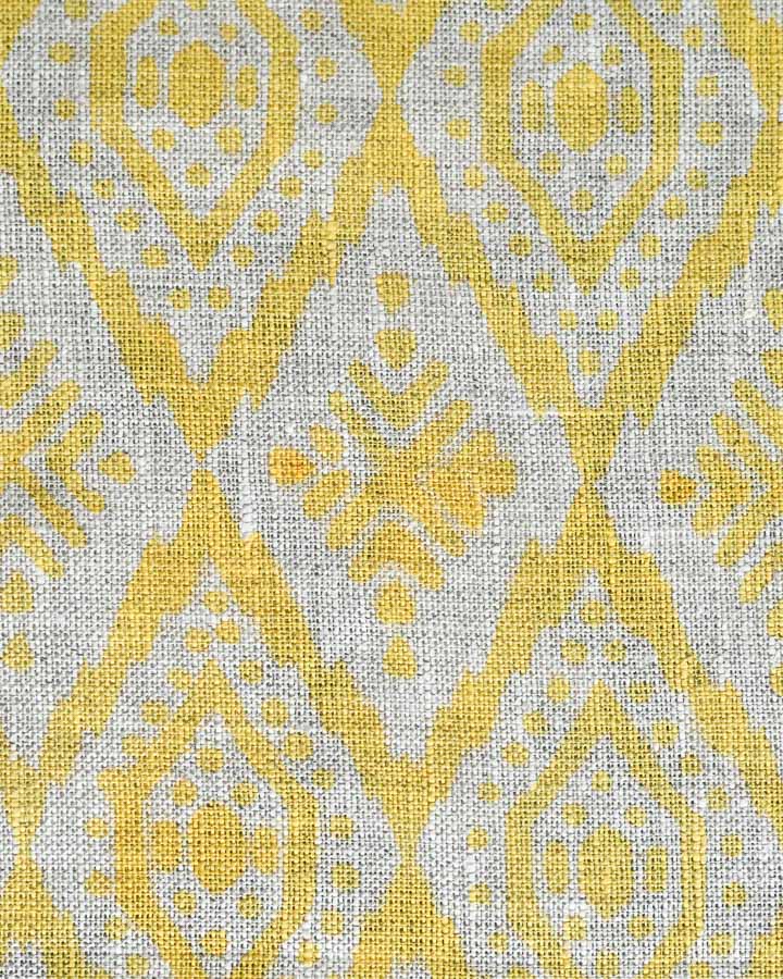 Cameron Hand Block Printed Linen Fabric