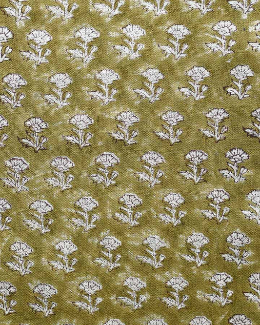 Cartar Hand Block Printed Linen Fabric