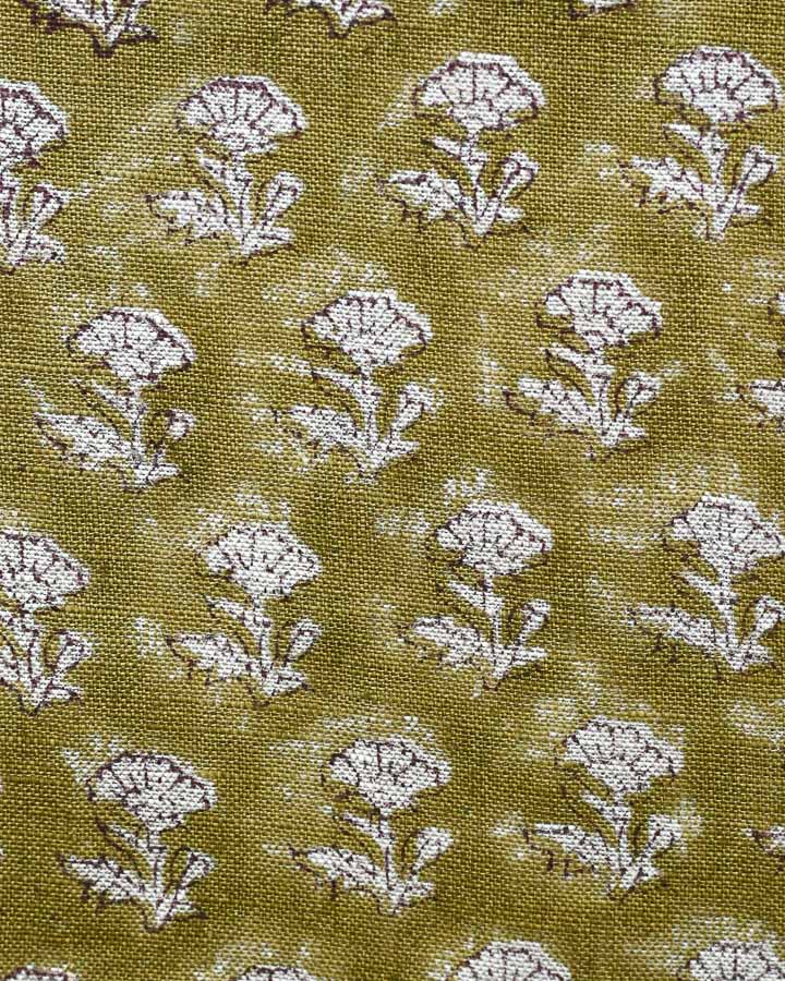 Cartar Hand Block Printed Linen Fabric