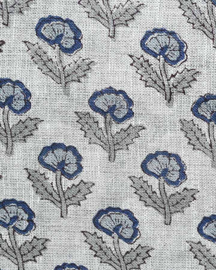Brandon Hand Block Printed Linen Fabric