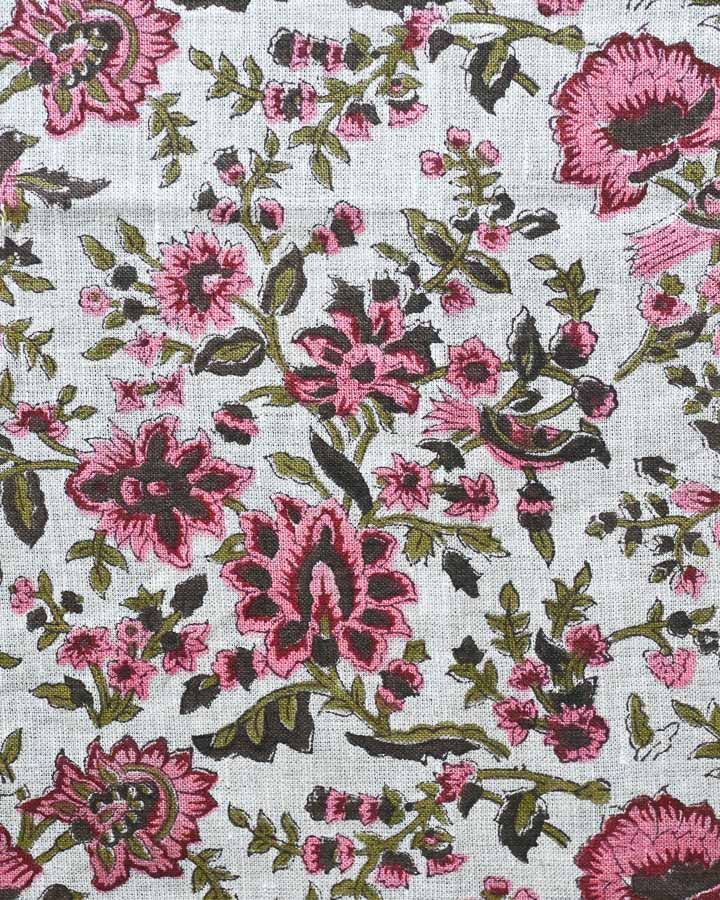 Delia Hand Block Printed Linen Fabric