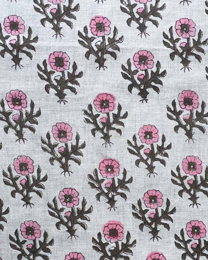Caia Hand Block Printed Linen Fabric