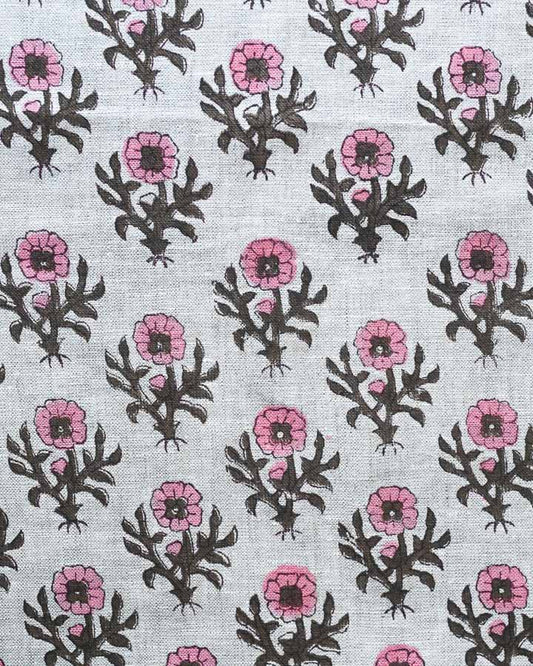 Caia Hand Block Printed Linen Fabric