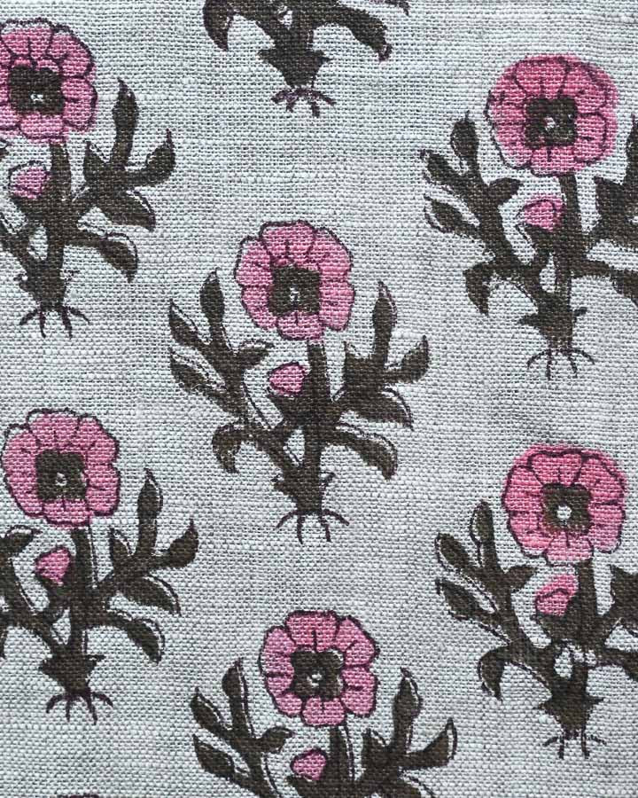 Caia Hand Block Printed Linen Fabric