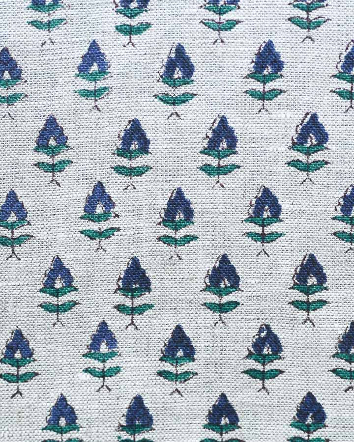 Parker Hand Block Printed Linen Fabric